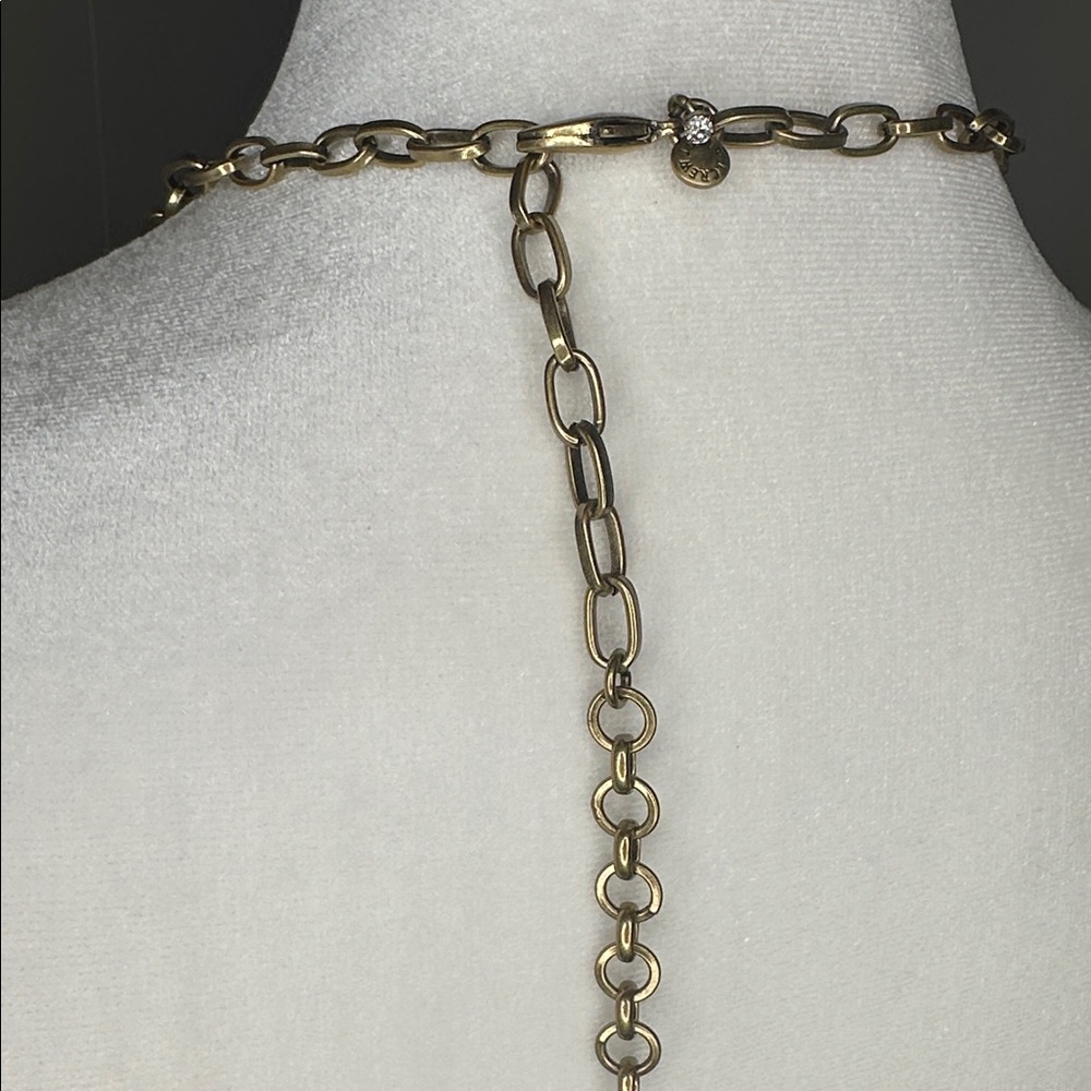 Vintage J. Crew Cobalt Blue Brûlée Faceted Bezel Set Collar Rhinestone Necklace - Picture 5 of 12